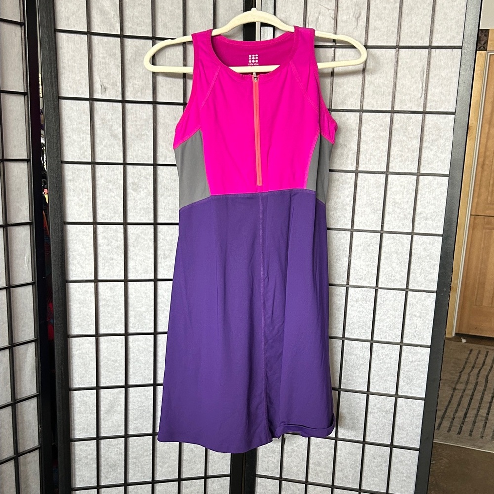 Title Nine Pink and Purple Colorblock Midi Dress